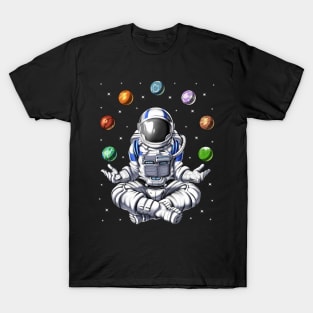 Astronaut Juggling Space Planets T-Shirt